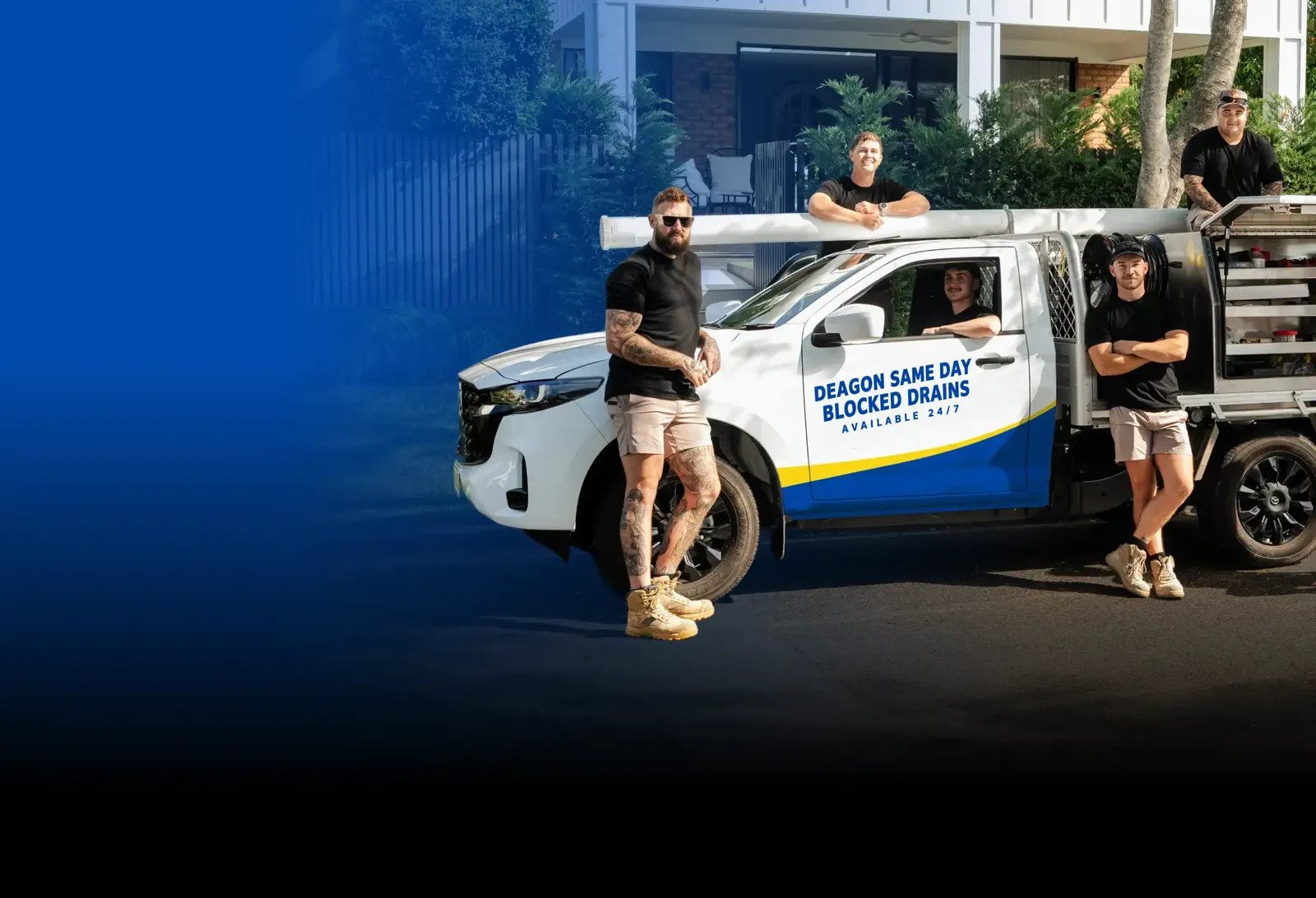 Deagon Same Day Blocked Drains team with the ute